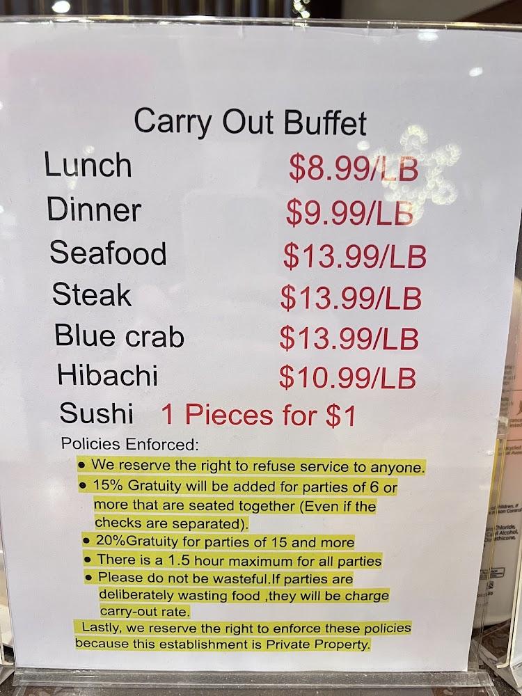 Blossom Buffet Dine In Weekend